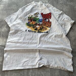 Vintage Donors In Paradise Give Blood Mens Graphic T Shirt (Large) Y2k Outdoors